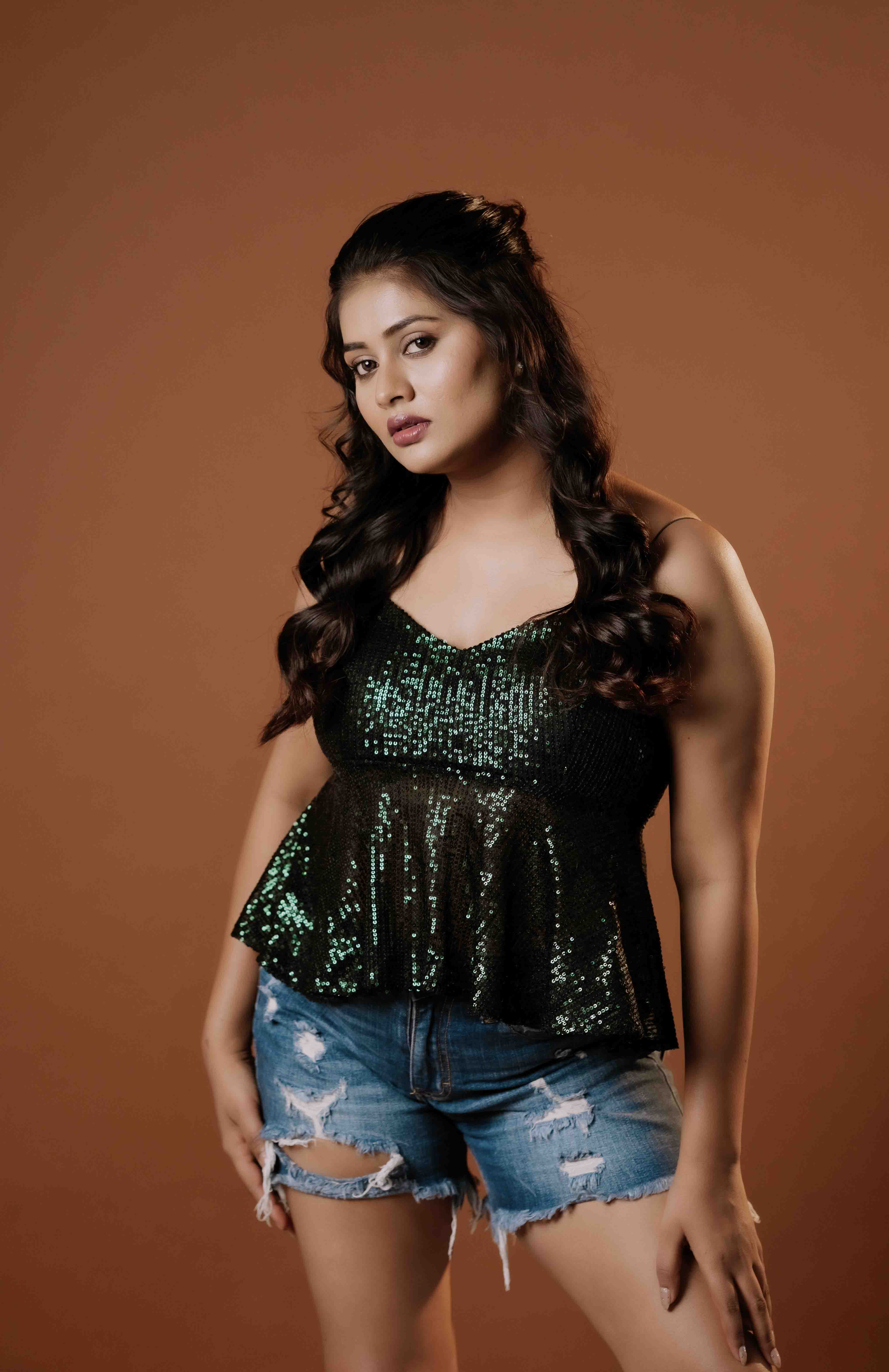 Nisarga Annappa shines in sequins denim and cool confidence