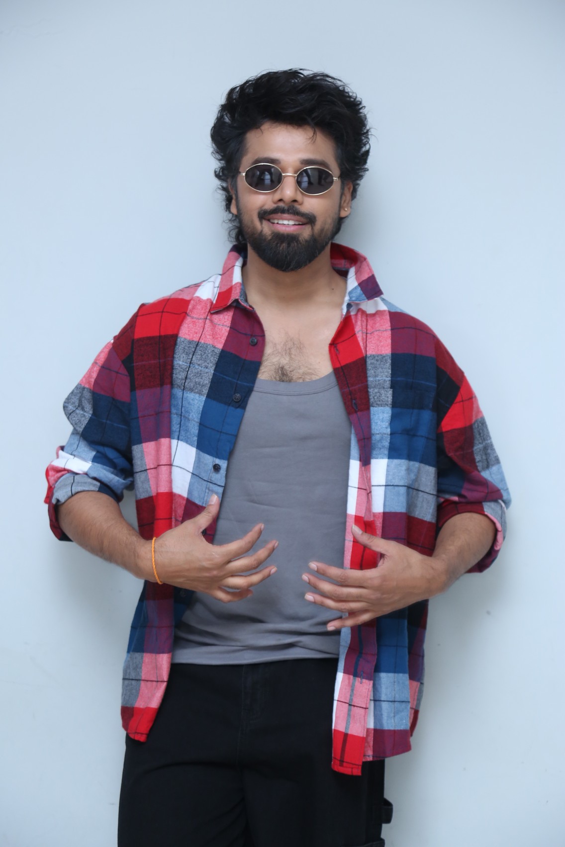 Shree Nandu posing for media