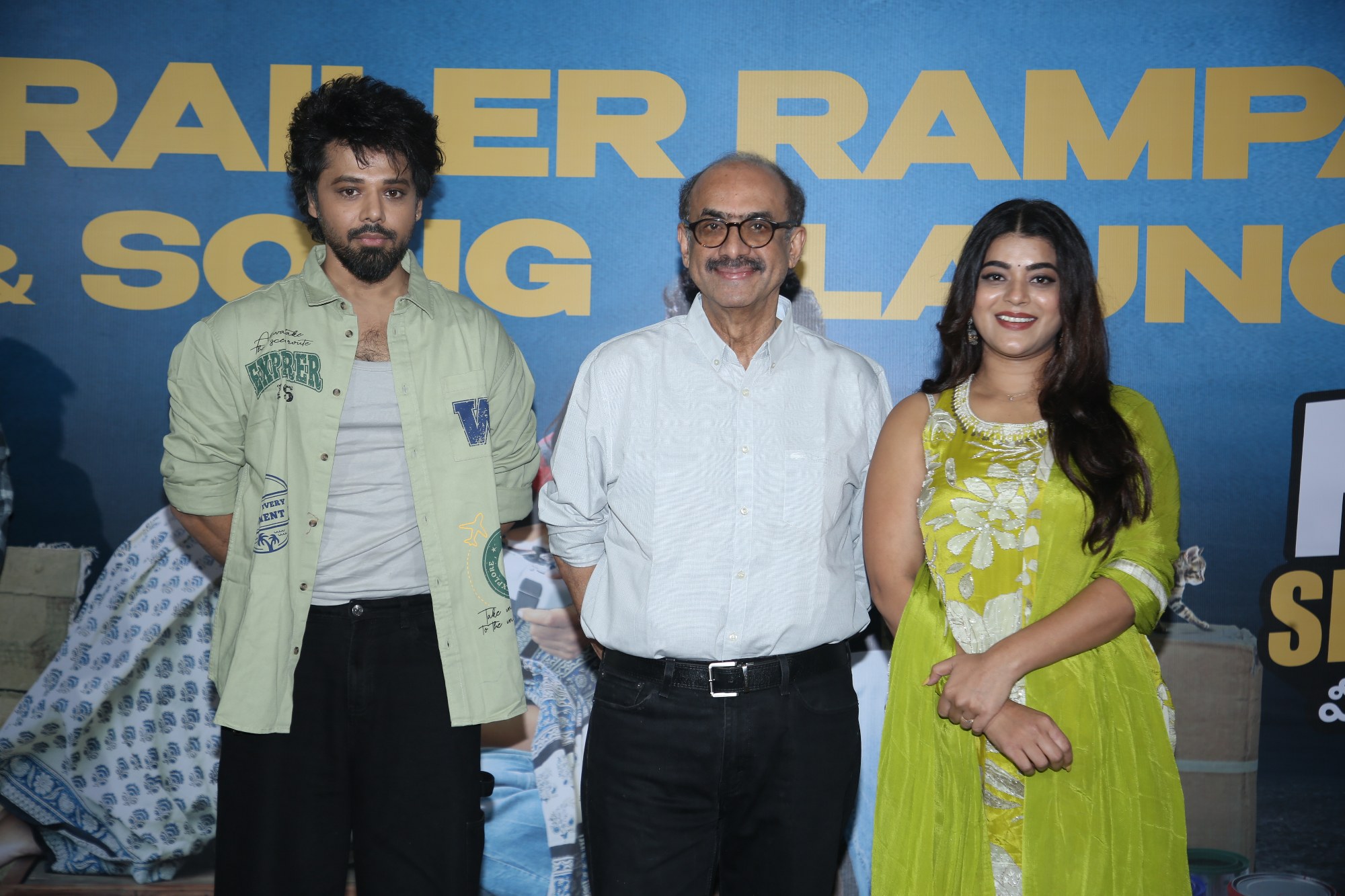 Shree Nandu Suresh Babu Yaamini Bhaskar posing