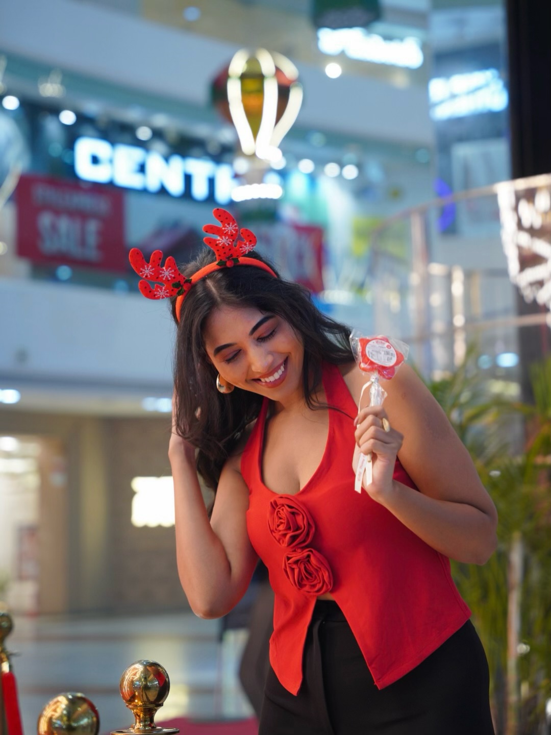 Rittika Chakraborty festive look with cheerful holiday charm