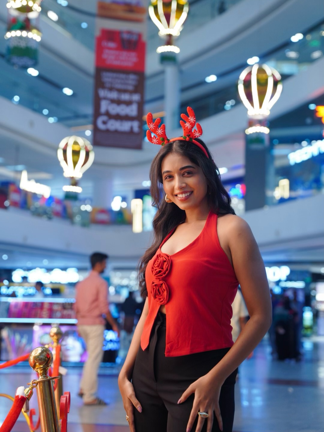 Rittika Chakraborty holiday style with playful reindeer flair