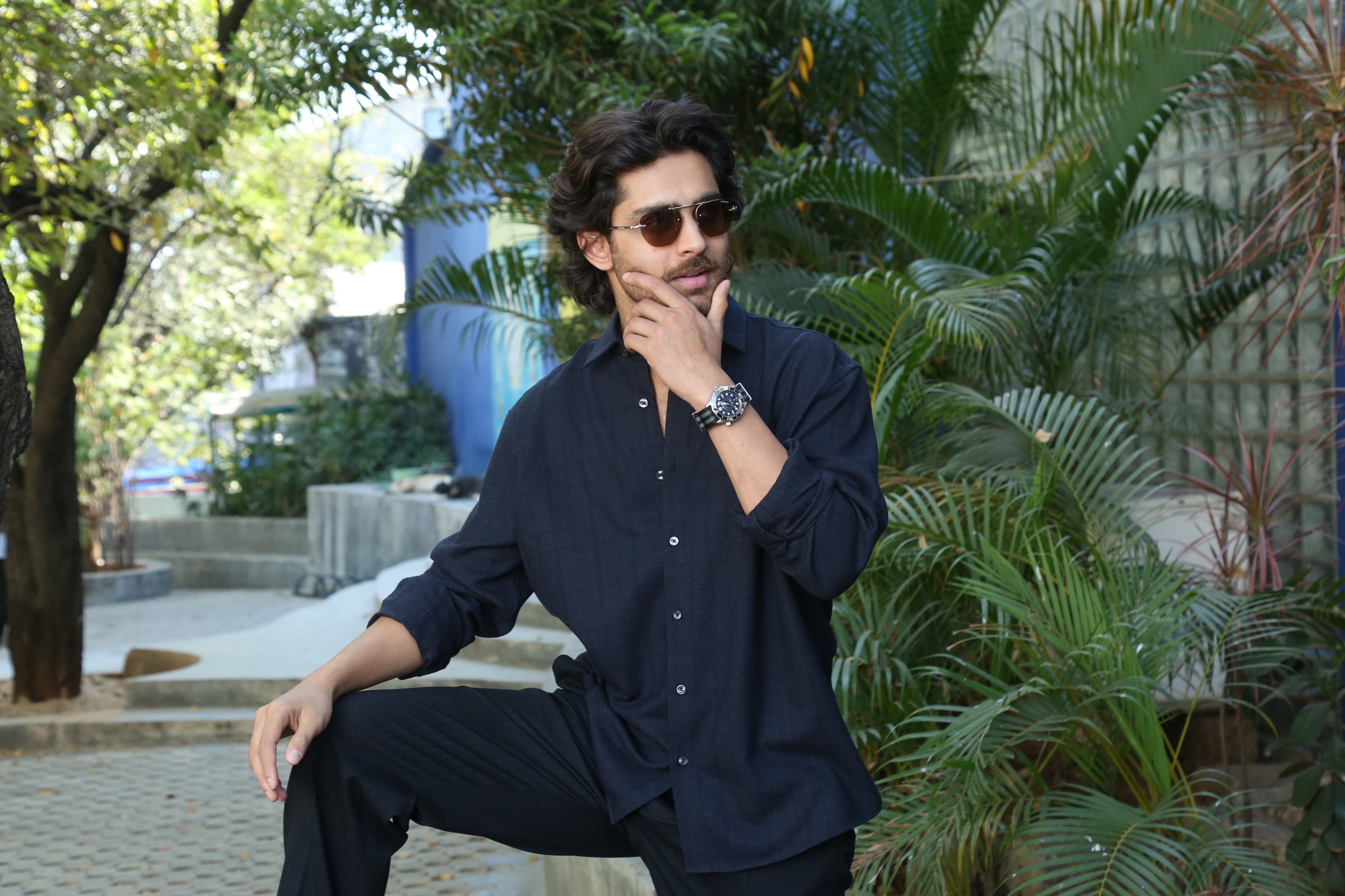 Roshann Meka displaying confident swagger in stylish outfit