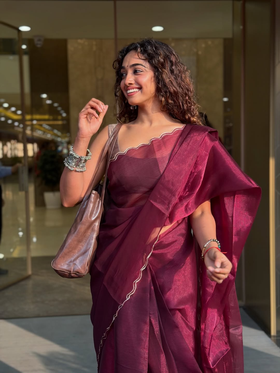 Saanve Megghana glowing in a regal elegant saree