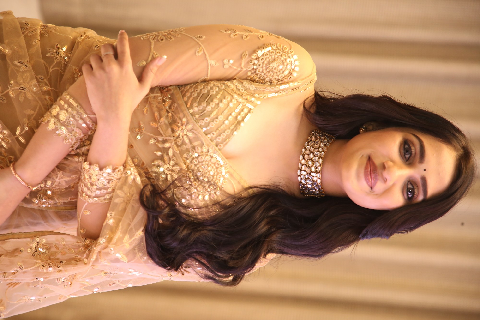 Sakshi Sagar Mhadolkar showcasing timeless elegance with sparkle
