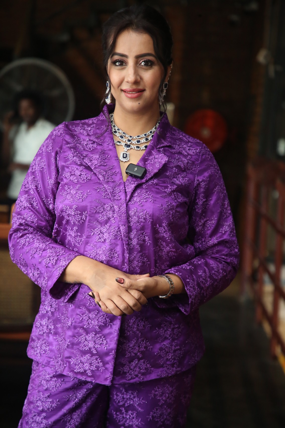 Sanjjanaa Galrani blending royalty and sparkle in violet