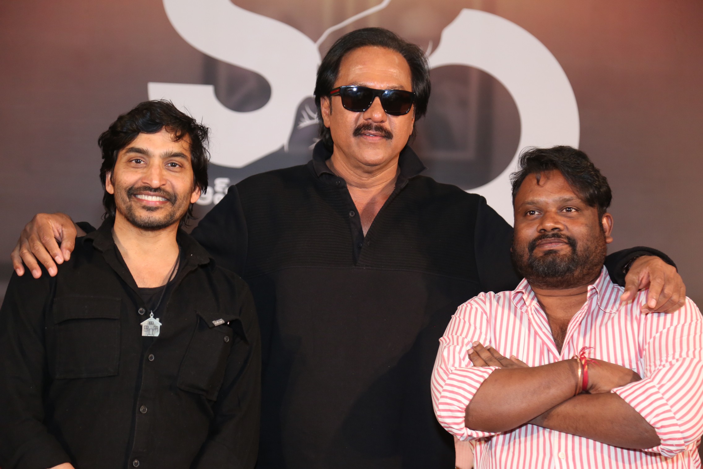 Sairam Simhadri Vinod Kumar Bathala Sateesh media pose
