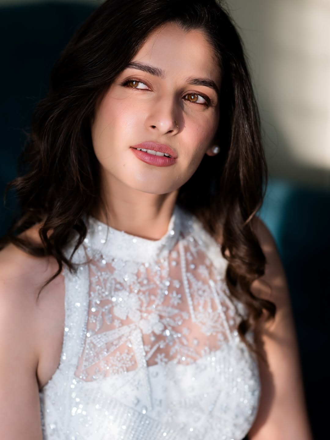 Tejaswini Sharma elegant charm with playful mischievous gaze