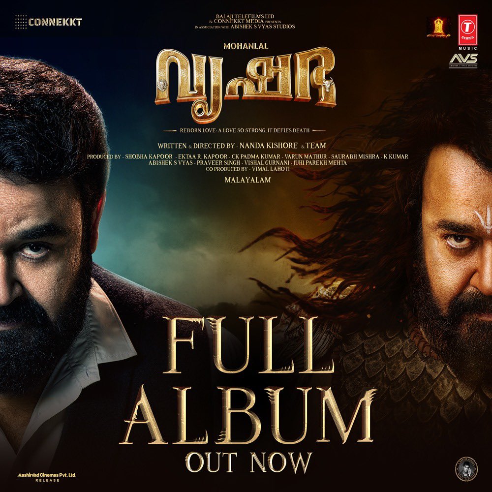 Vrusshabha movie jukebox cover image