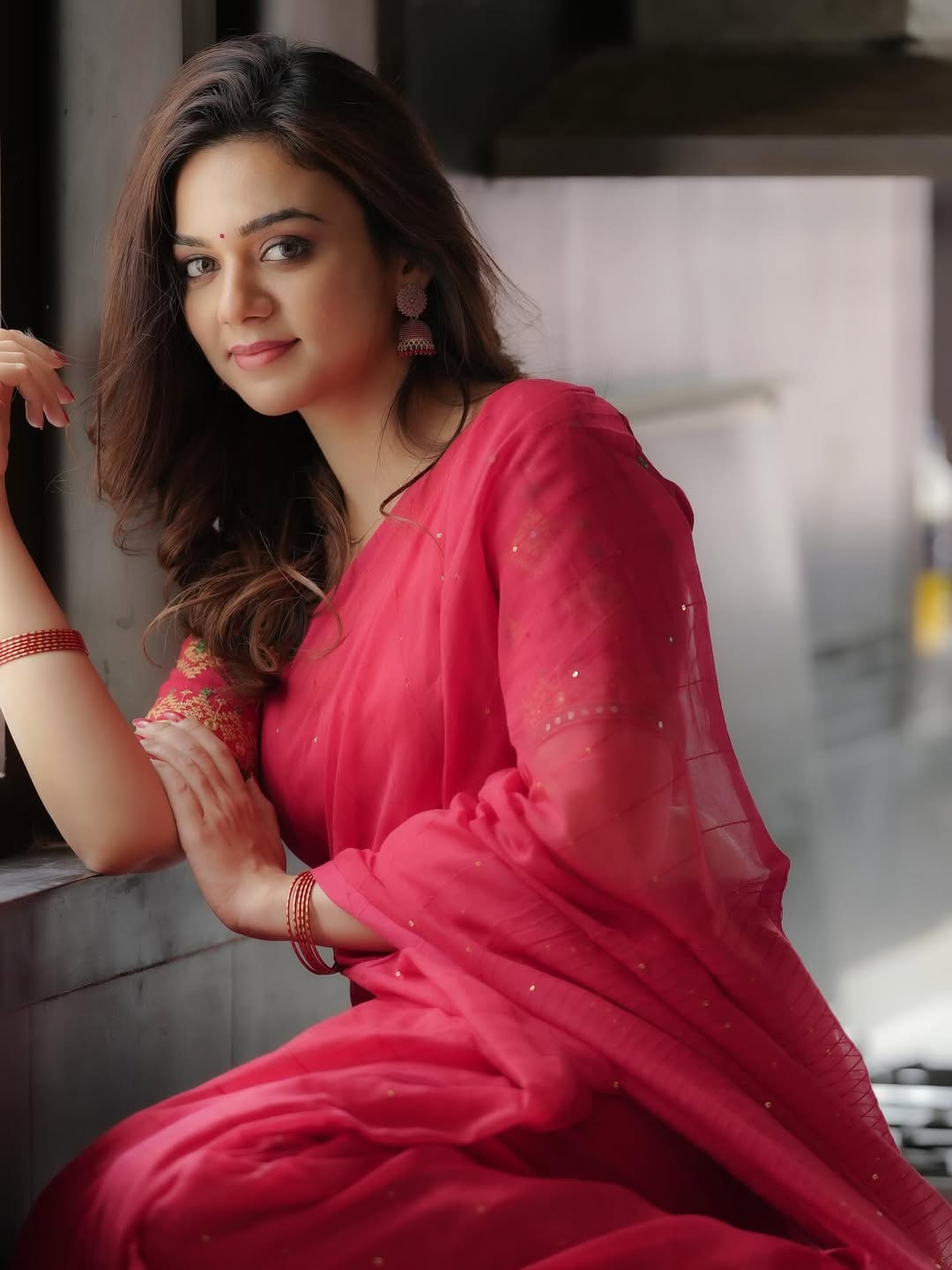 Bhavya Trikha serving elegance in striking red