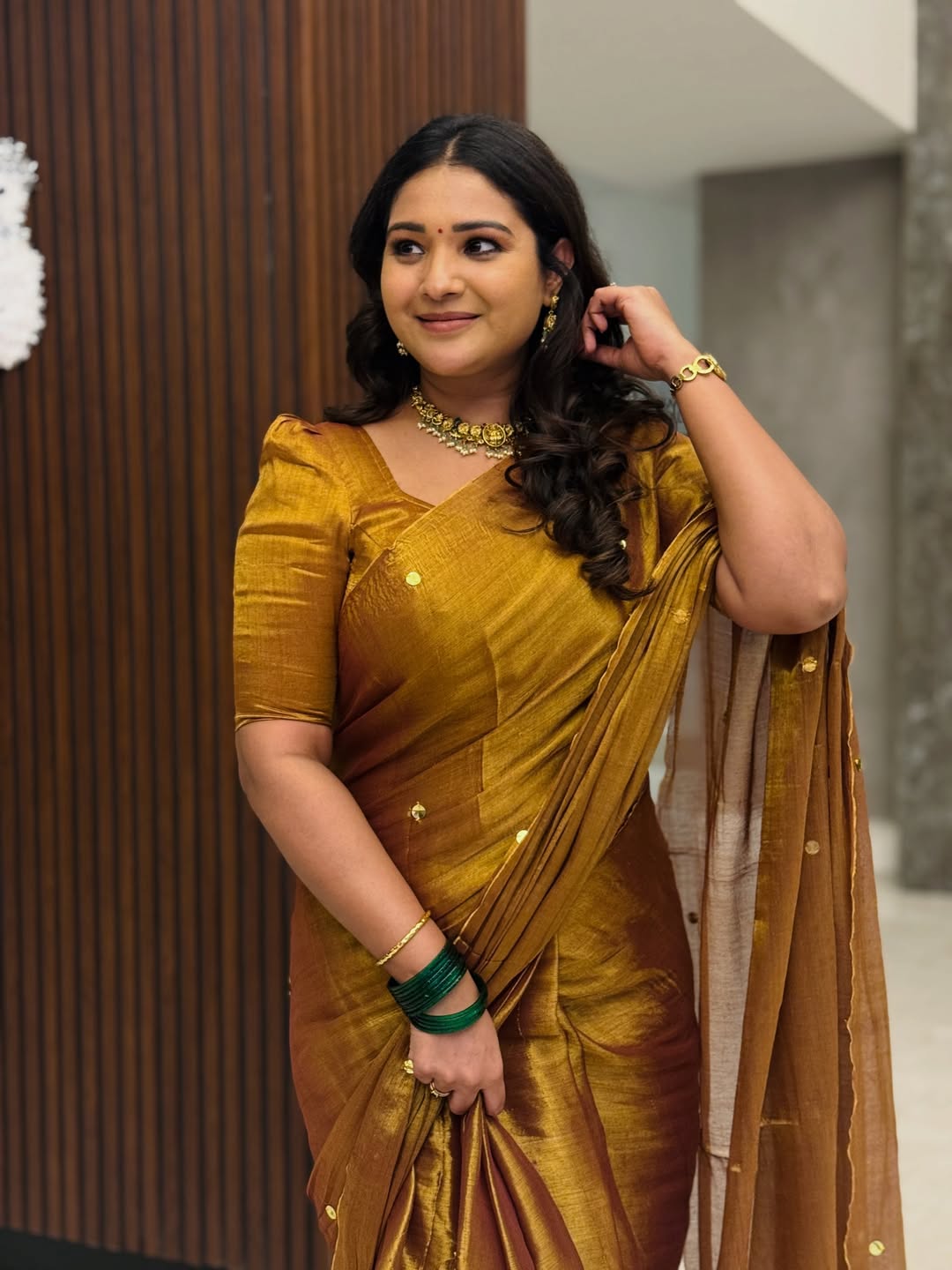 Sharanya Turadi elegant saree look with confident charm