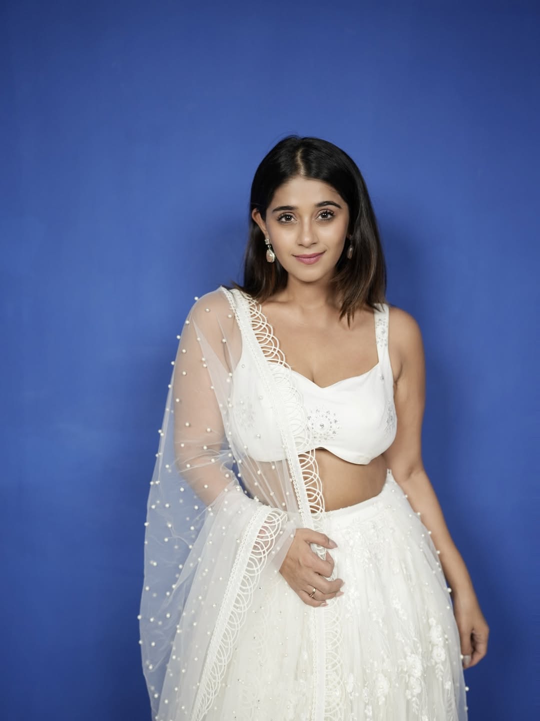 Chandni Bhagwanani stuns with chic white statement look