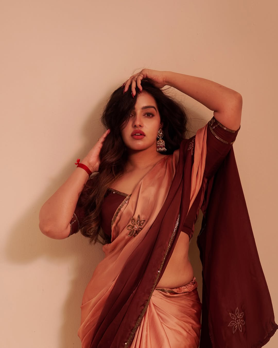 Malavika Menon showcases powerful saree drape and attitude