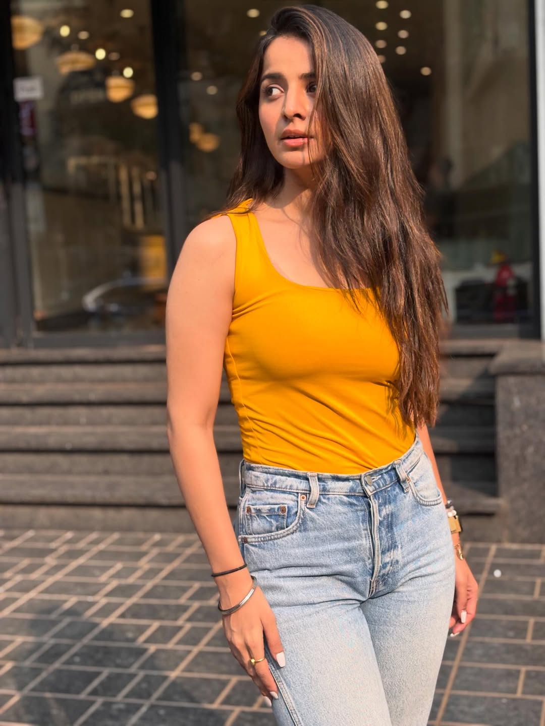 Mahima Makwana stuns in sunny yellow top look