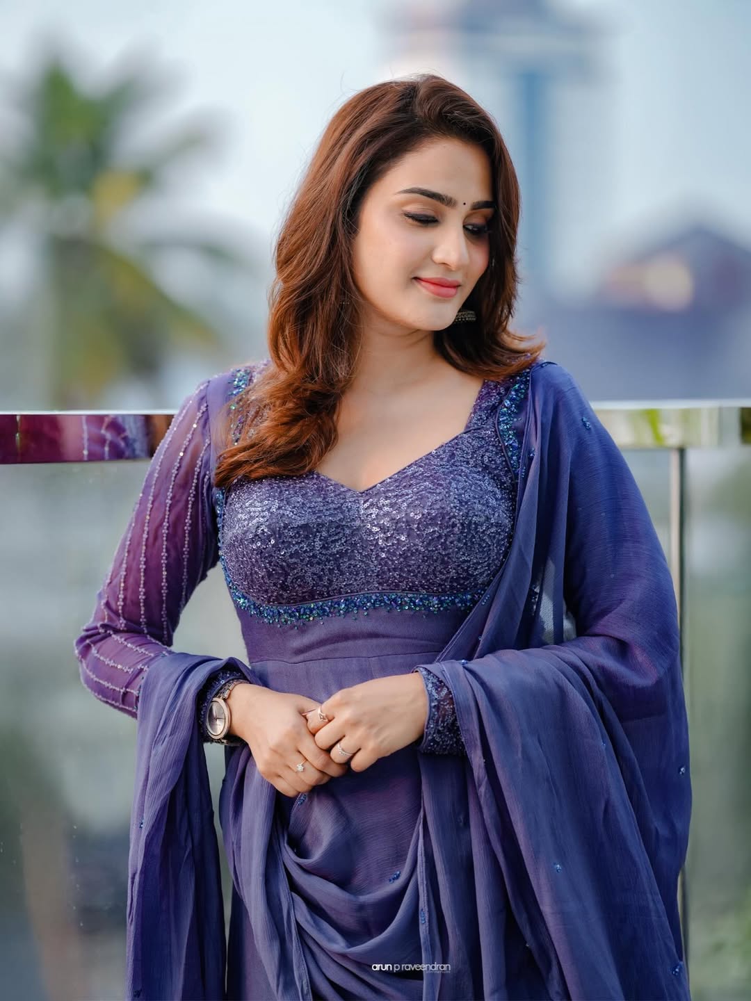 Aditi Ravi stuns in regal purple professional look