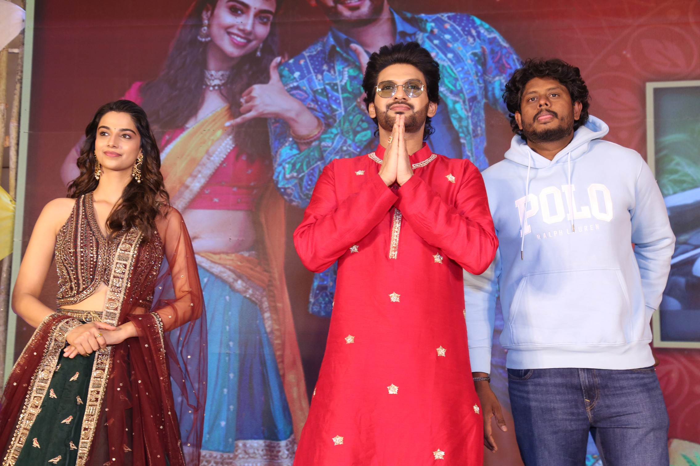 Naveen Polishetty greeting audience on stage