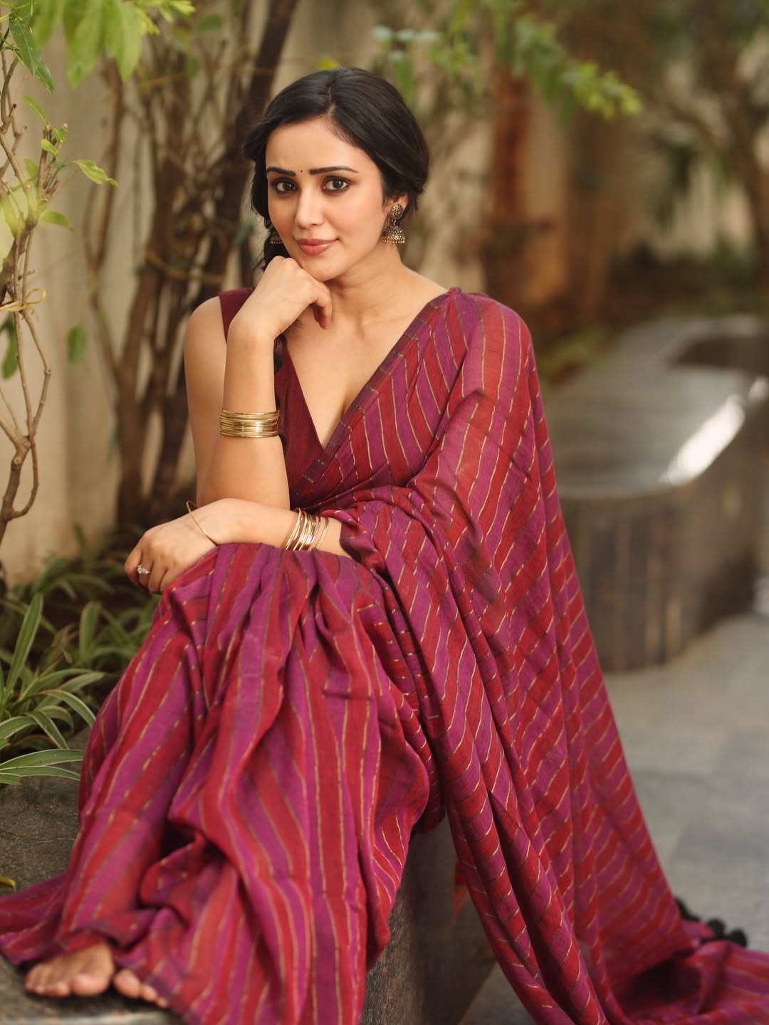 Anaira Gupta shines in vibrant striped ethnic look