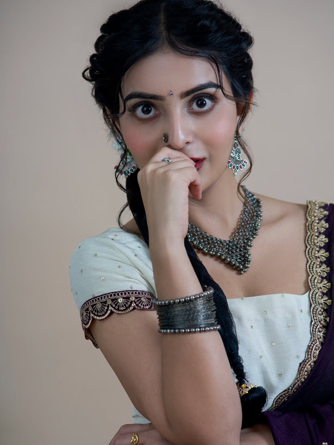 Ananya Nagalla showcasing modern elegance in traditional wear