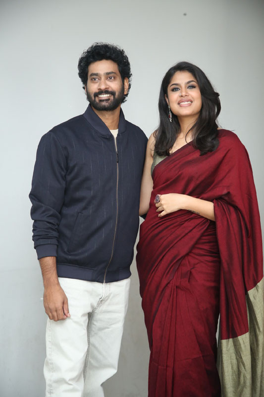 Thiruveer and Faria Abdullah posing together