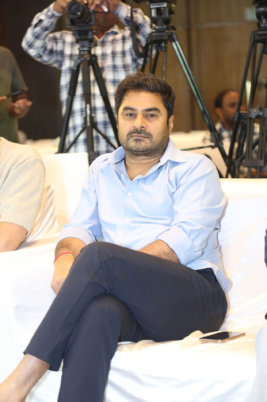 Producer Sudhakar Cherukuri seated at movie success meet