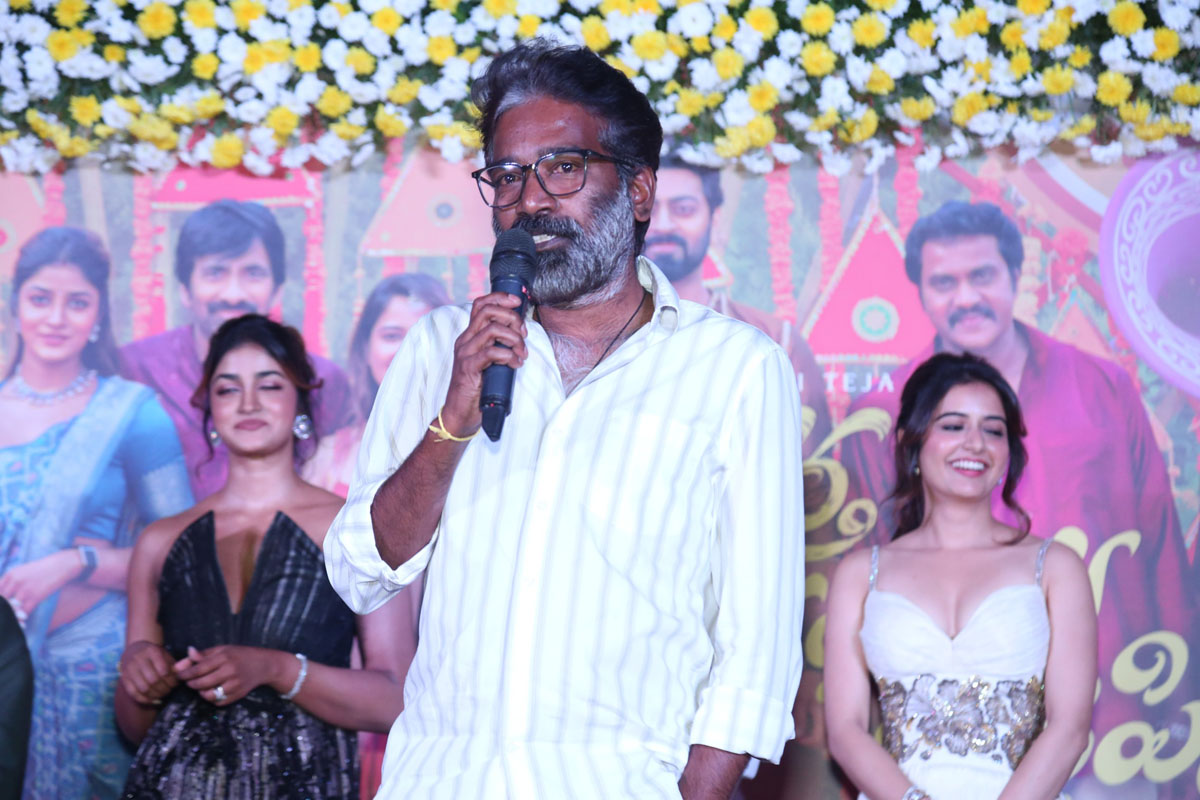 Kishore Tirumala addressing media on stage