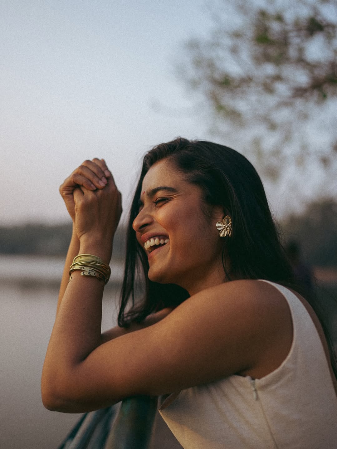 Chaithra J Achar elegant look with joyful smile