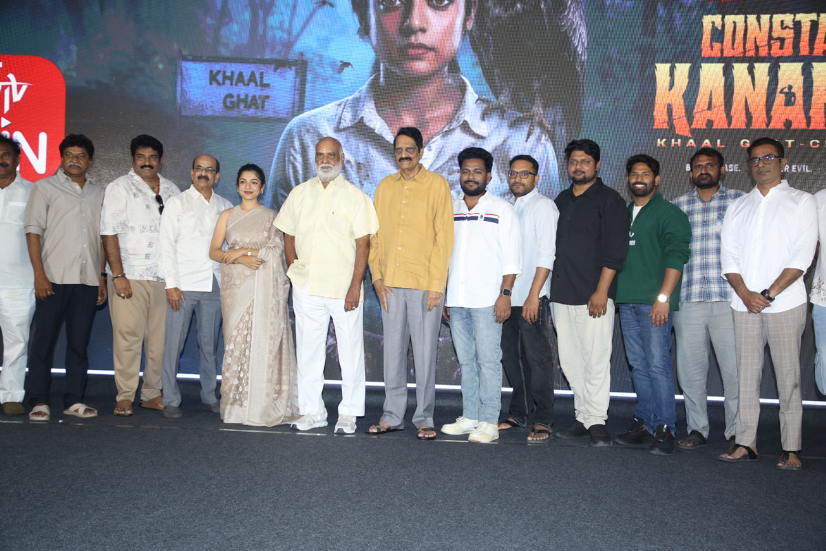 Cast and crew on stage at success meet
