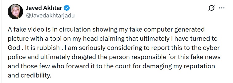 Javed Akhtar’s Strong Reaction