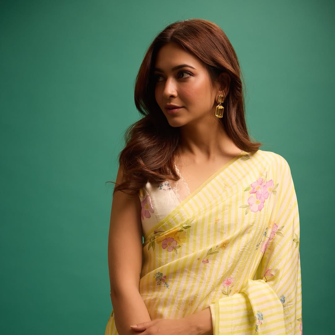 Kriti Kharbanda glowing in yellow floral elegance