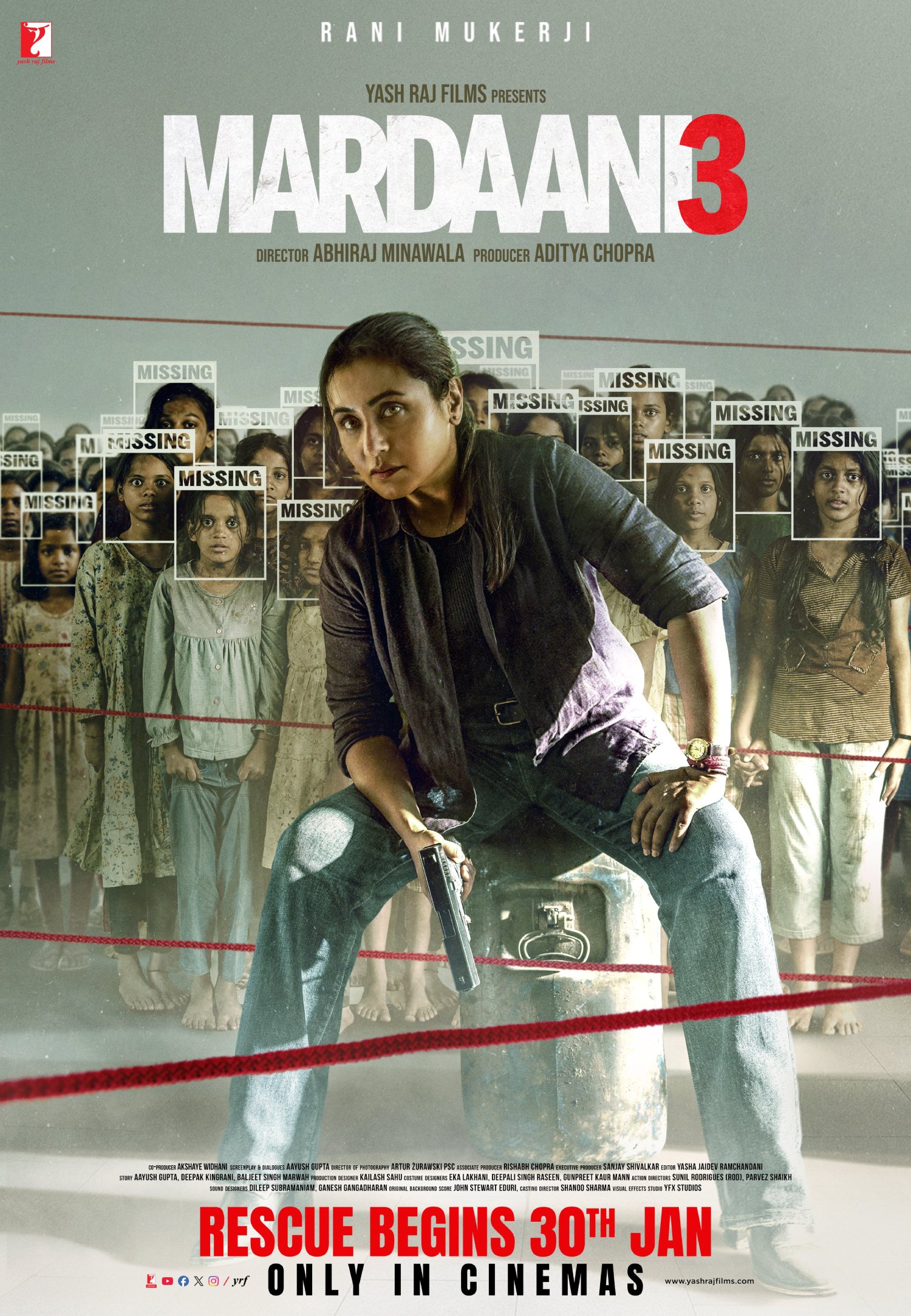 Rani Mukerji starrer Mardaani 3 release date announcement poster