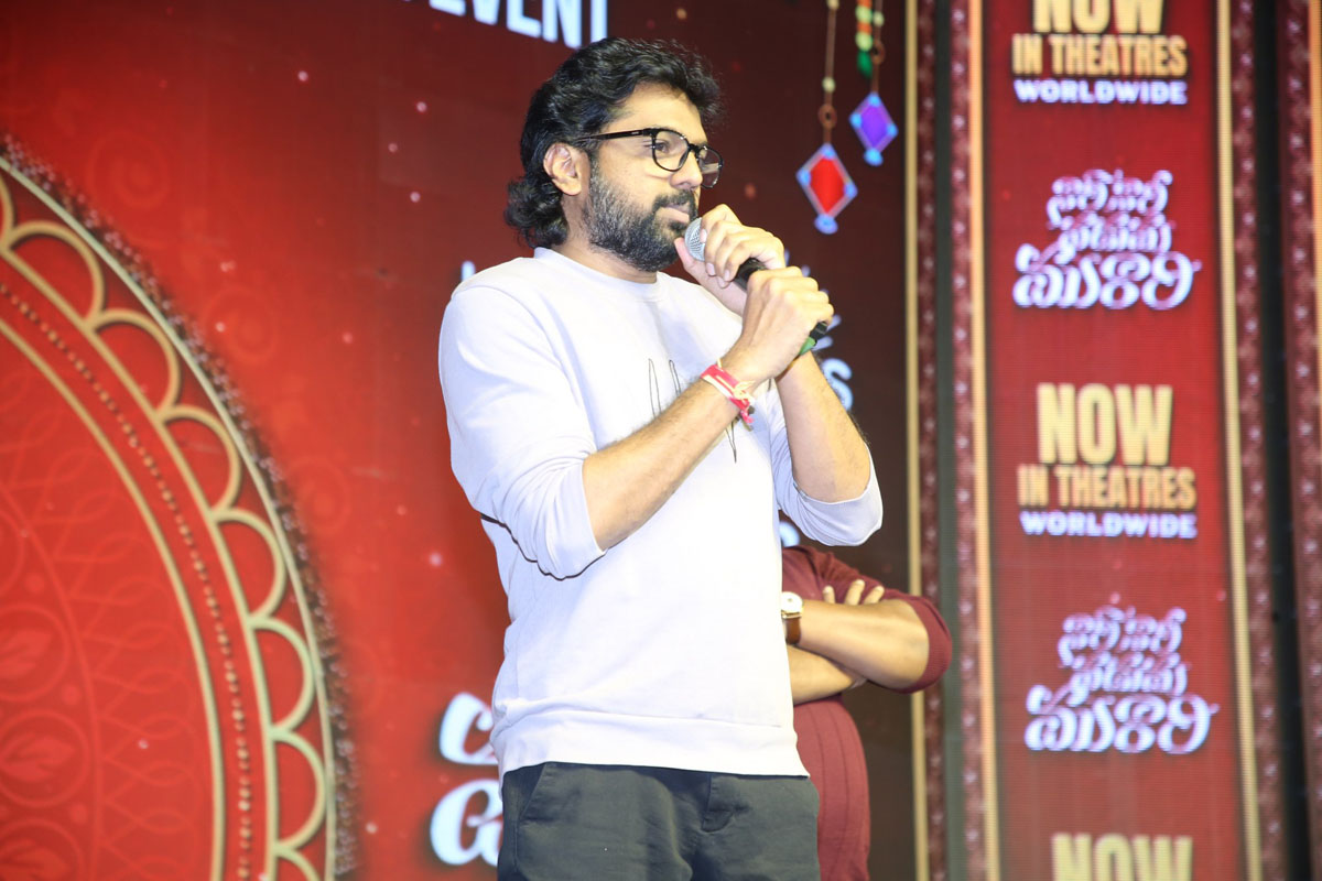 Director Vassishta addressing audience during event