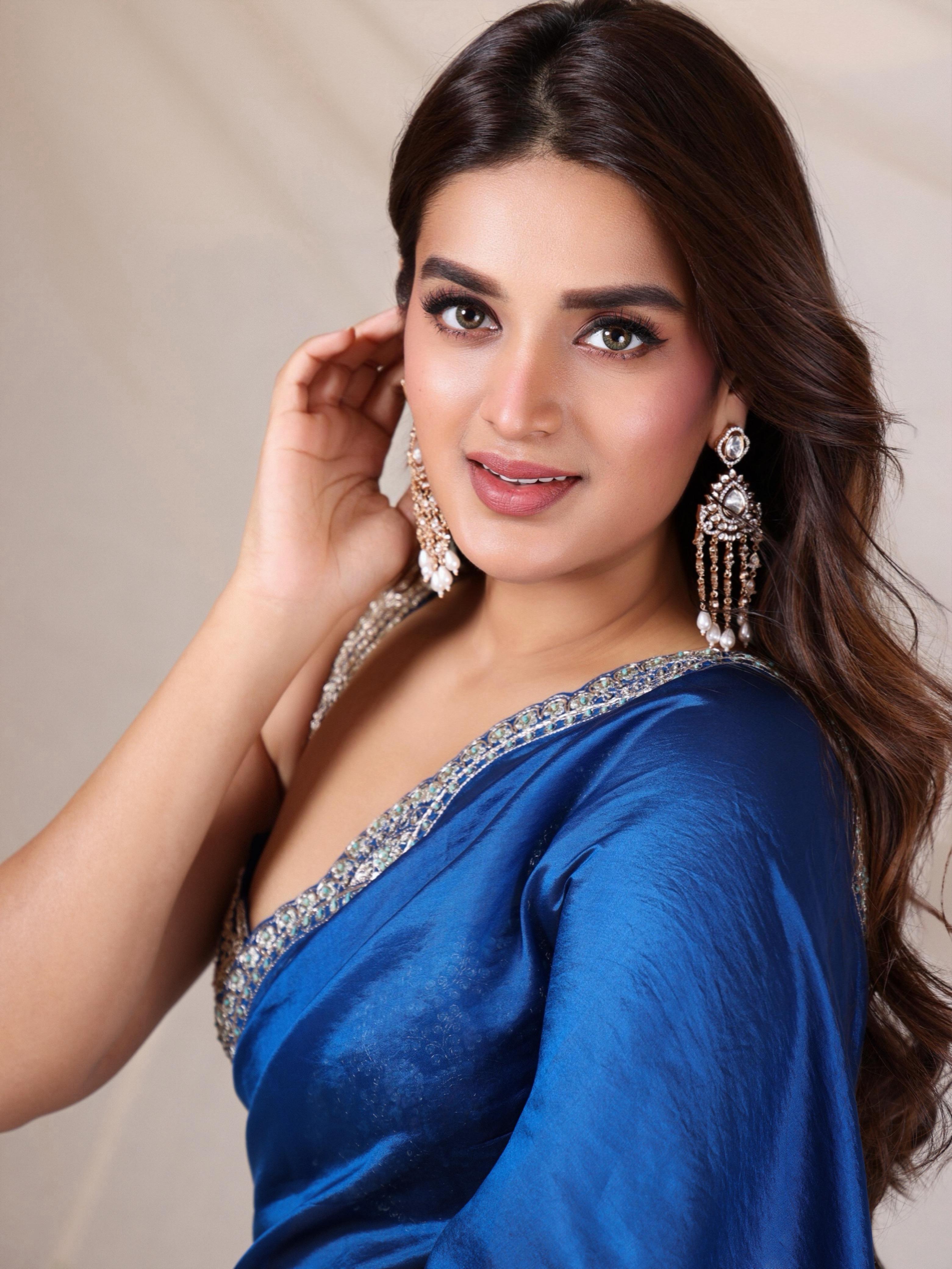 Nidhhi Agerwal serving royal elegance in blue
