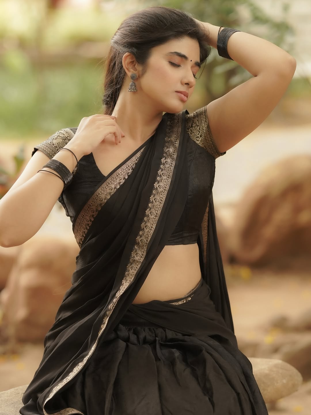 Pragya Nagra stunning in elegant black saree