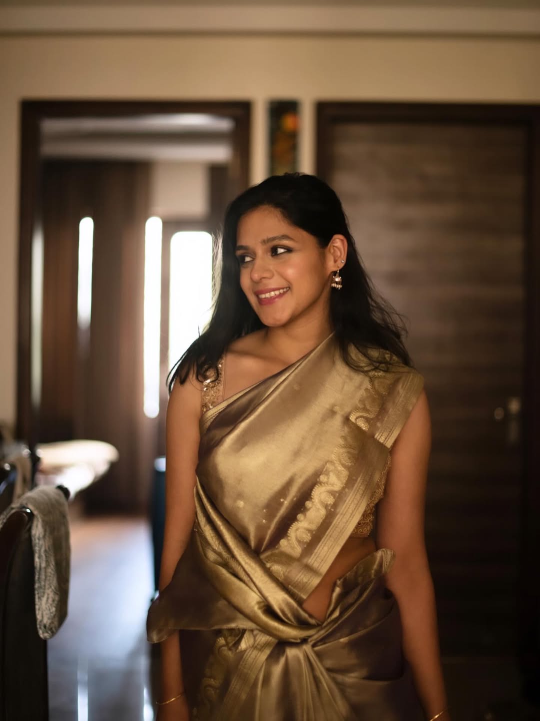 Pranati Rai Prakash glowing elegantly in shimmering saree