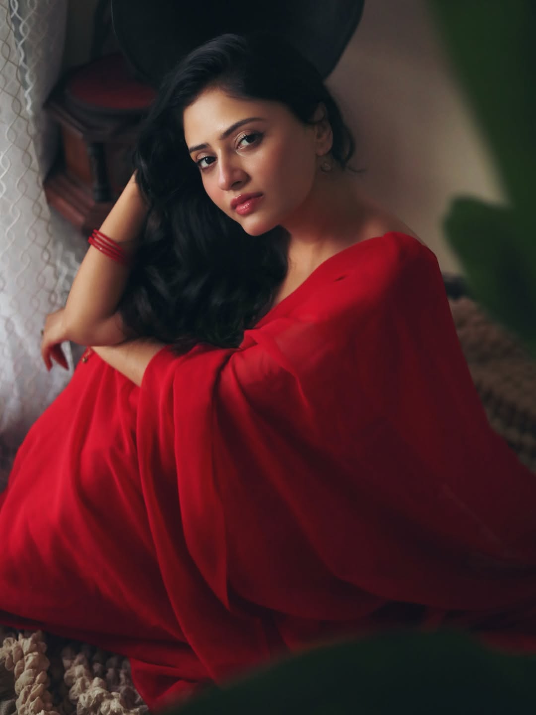 Sanya Thakur stunning in bold red confident look