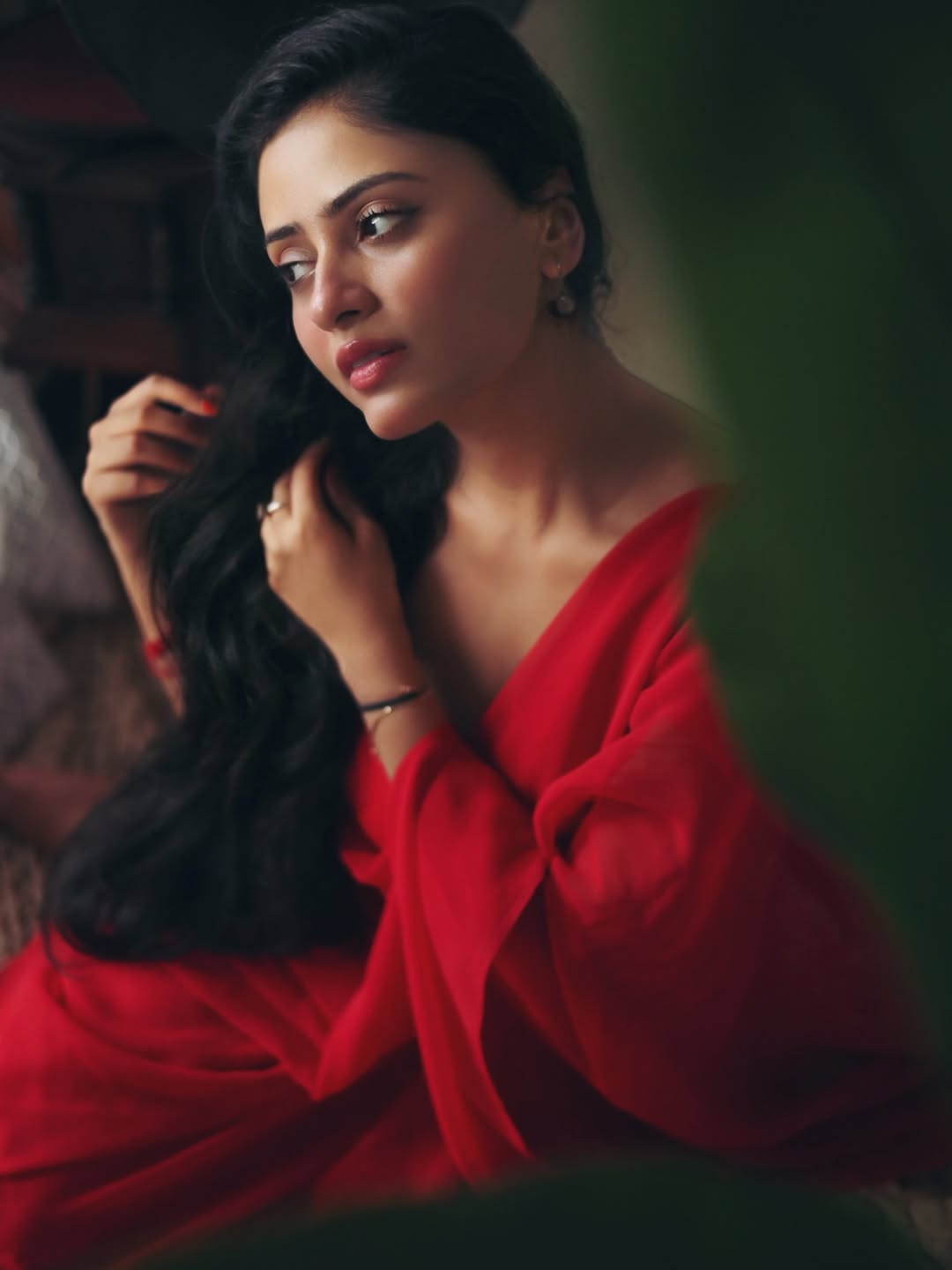 Sanya Thakur showcasing effortless style in red