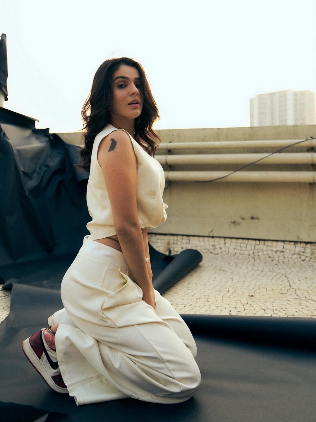 Sidhika Sharma slays rooftop style in white sneakers