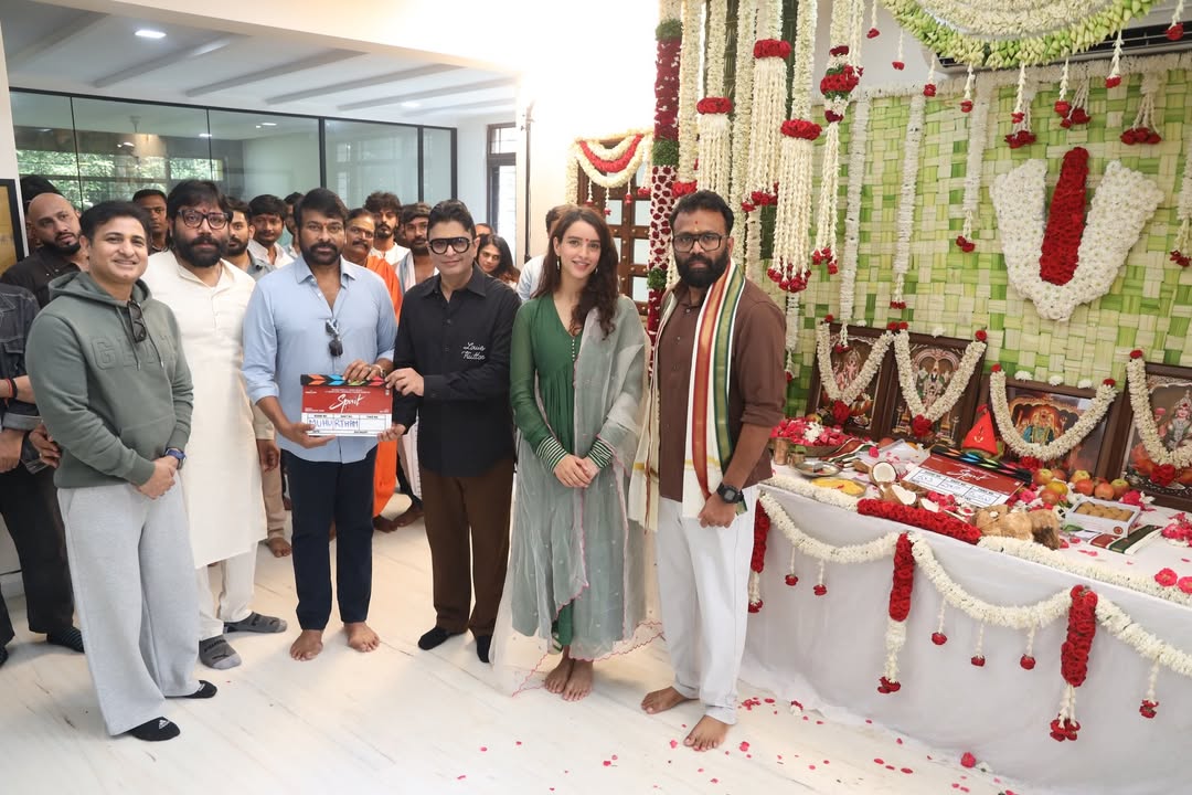 Chiranjeevi Konidela at Prabhas Spirit pooja ceremony