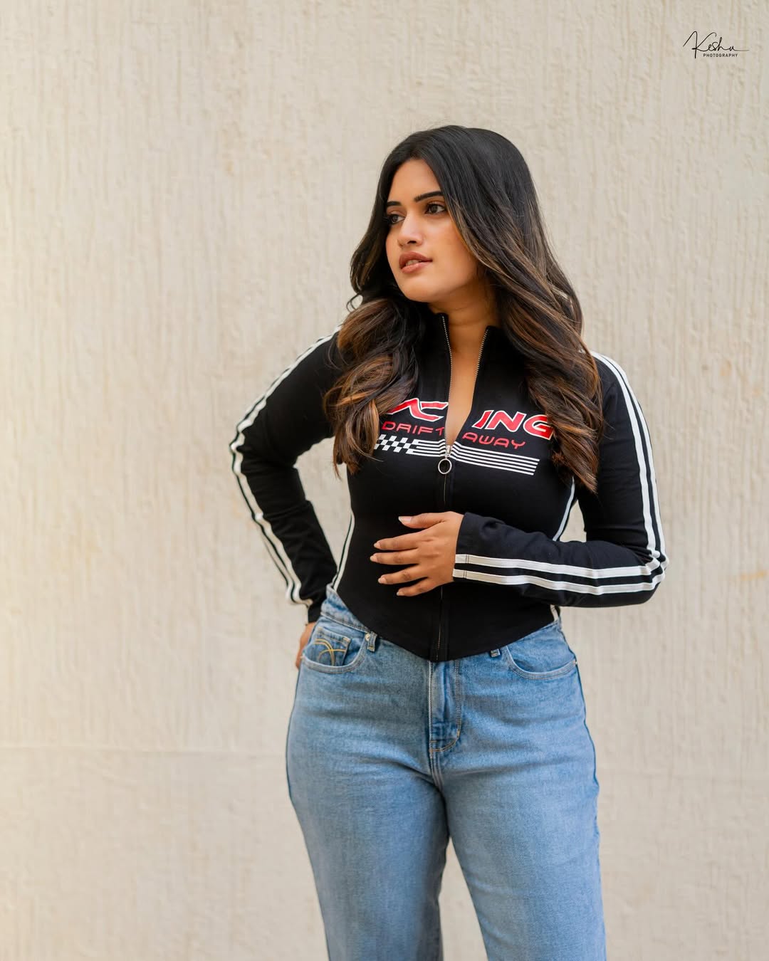 Sravanthi Chokarapu owning sporty jacket fierce fashion vibe