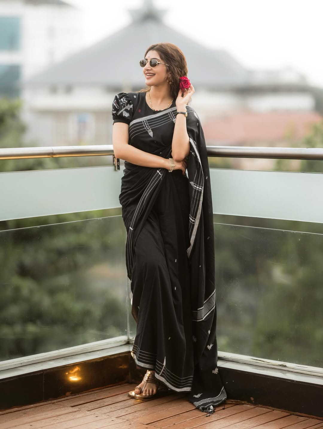Sreeleela stuns in classic black saree with flair