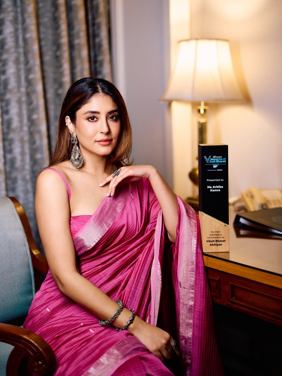 Kritika Kamra elegant saree graceful glam look