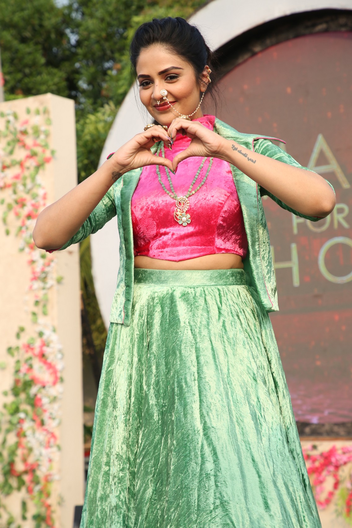 Sreemukhi bold colorful ethnic style