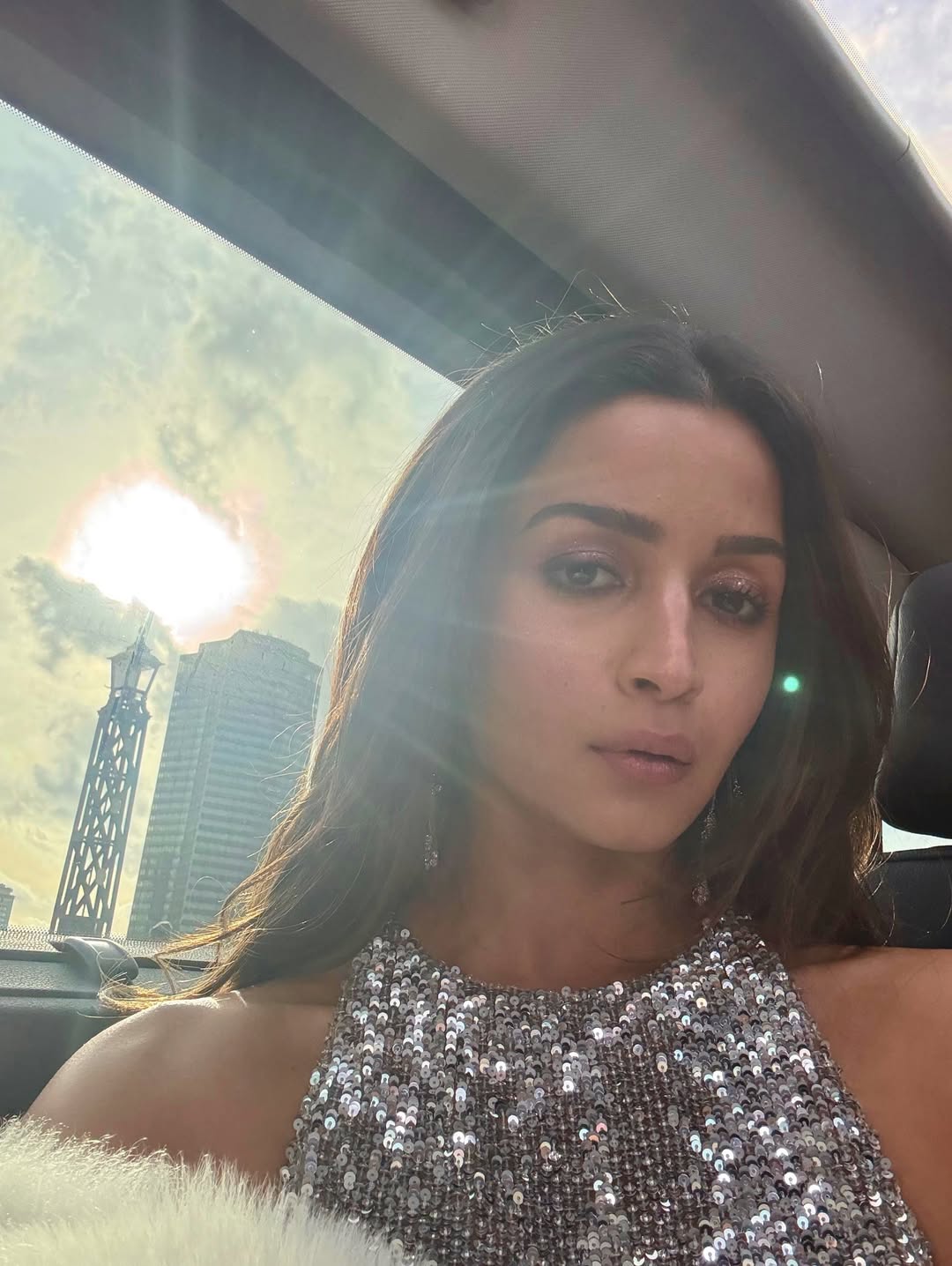 Alia Bhatt shimmering gown glamorous pose