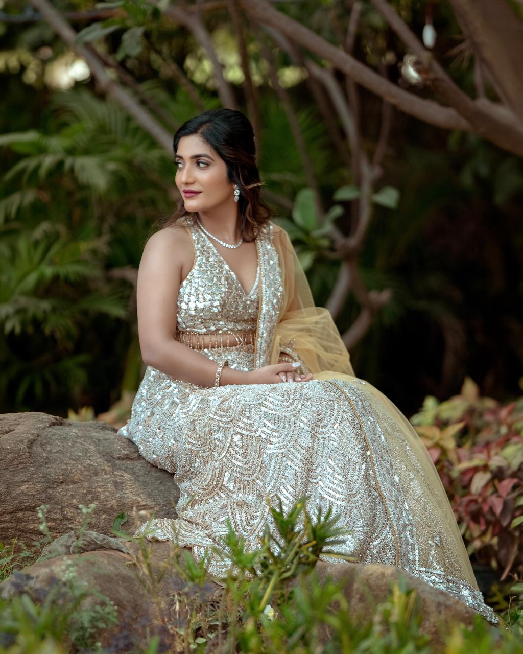 Ananya Rajashekar sparkling forest fashion pose