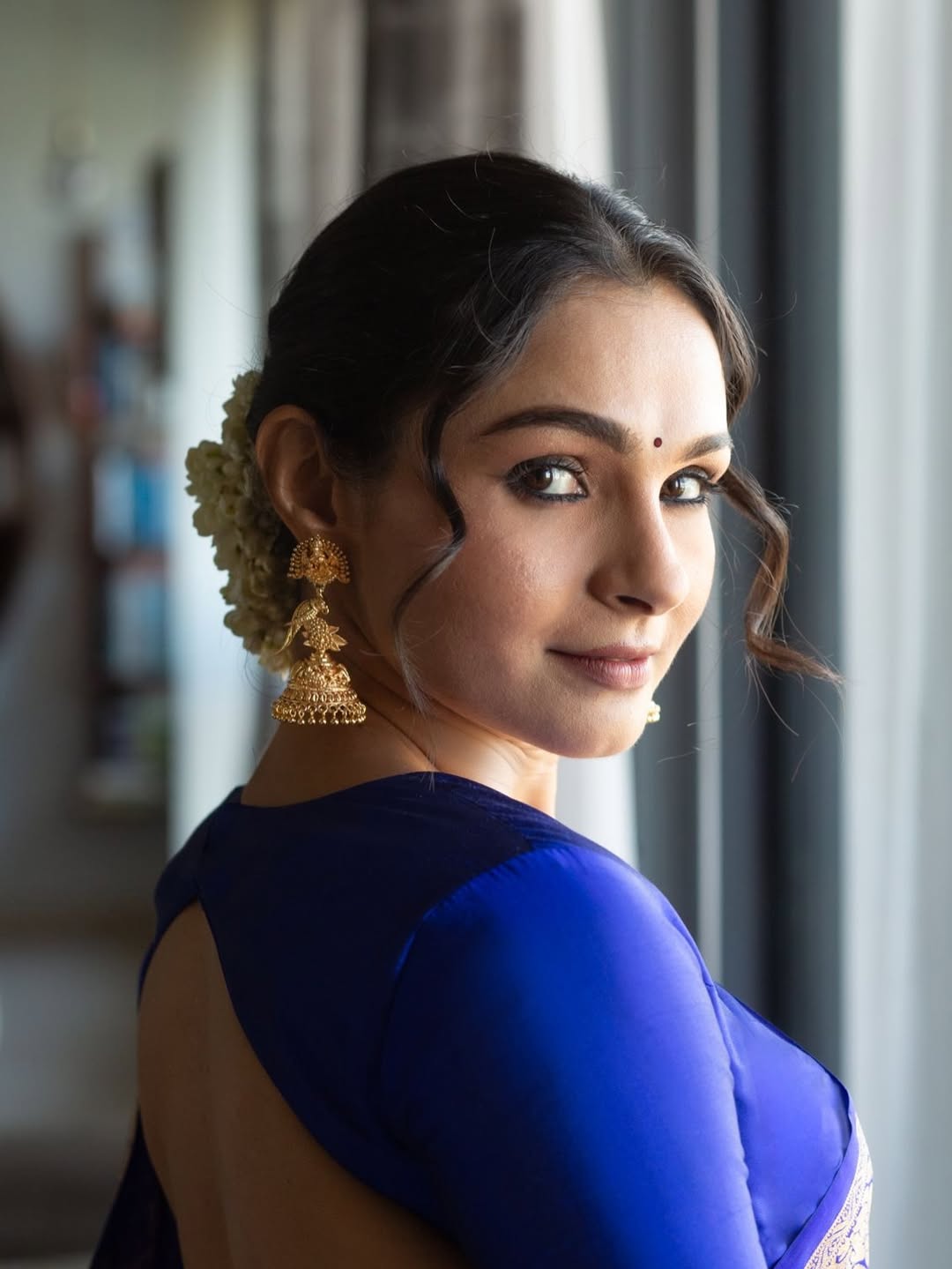 Andrea Jeremiah elegant traditional saree confident pose