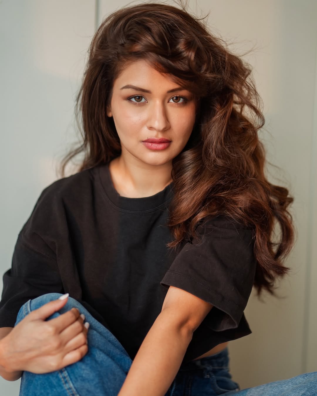 Avneet Kaur casual chic black tee style