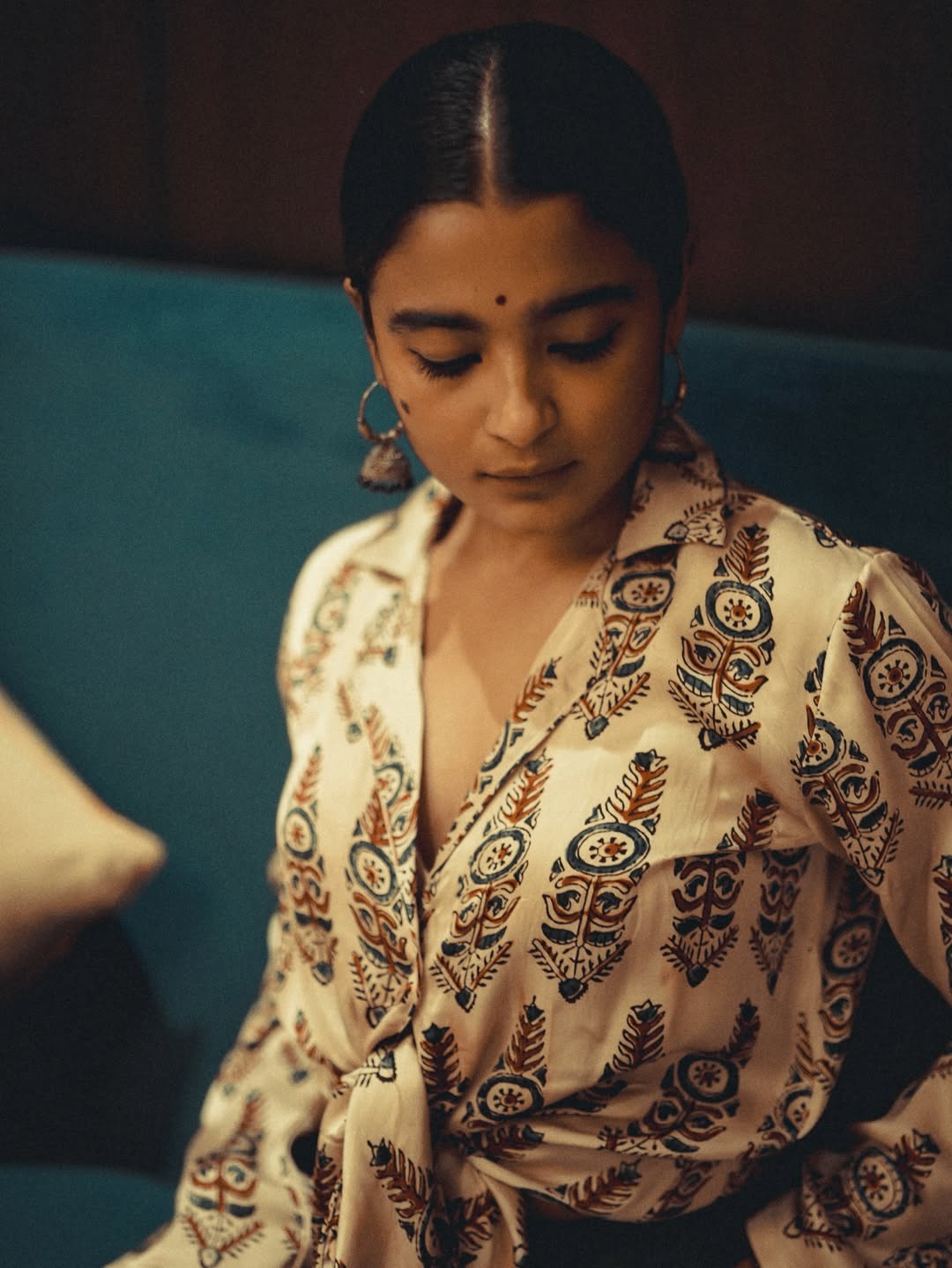 Chaithra J Achar modern traditional fusion look