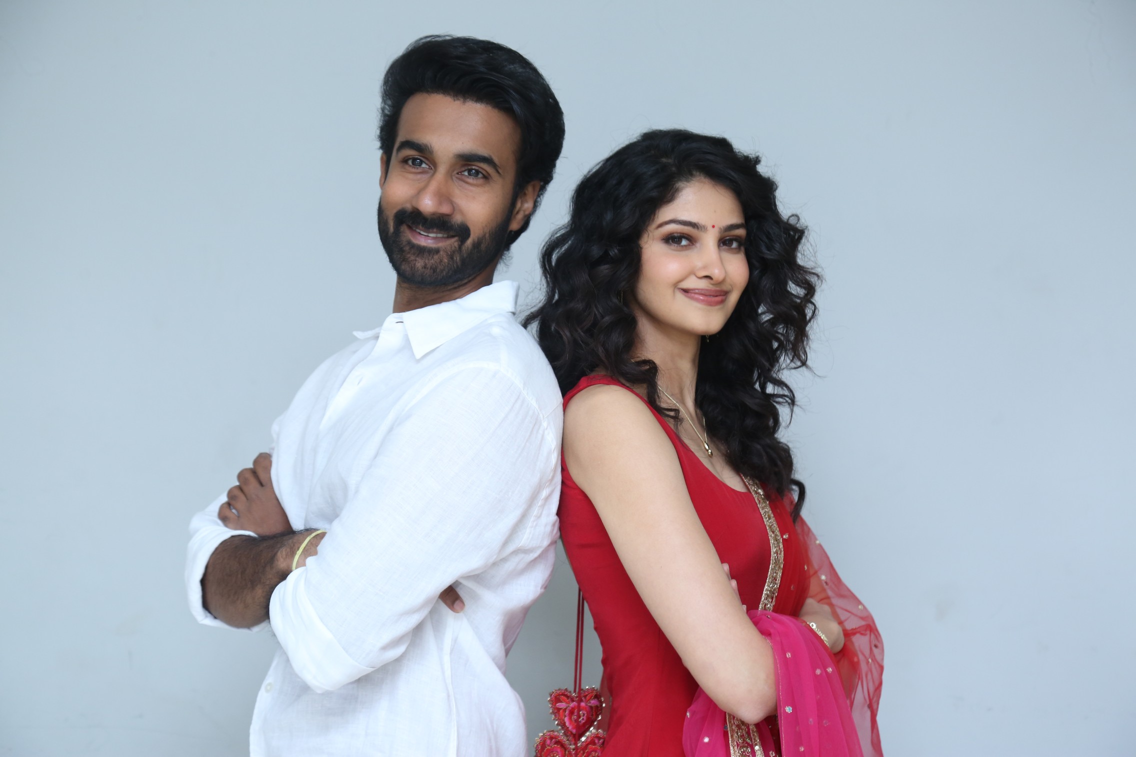 Santosh Soban and Manasa Varanasi at press meet