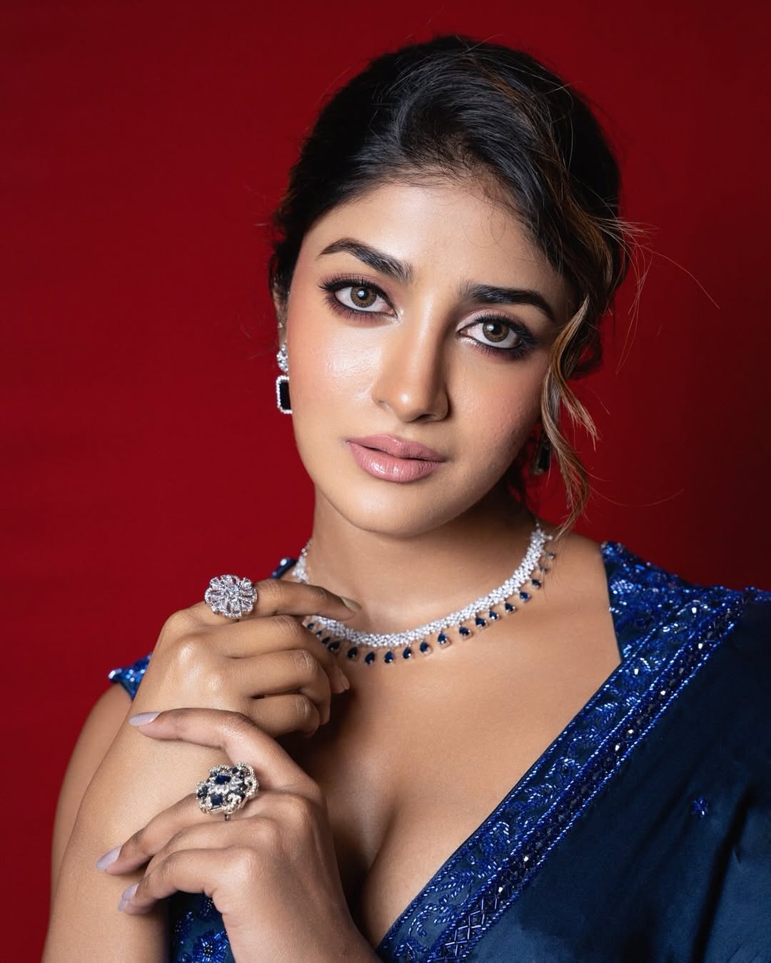 Dimple Hayathi elegant blue jewelry style