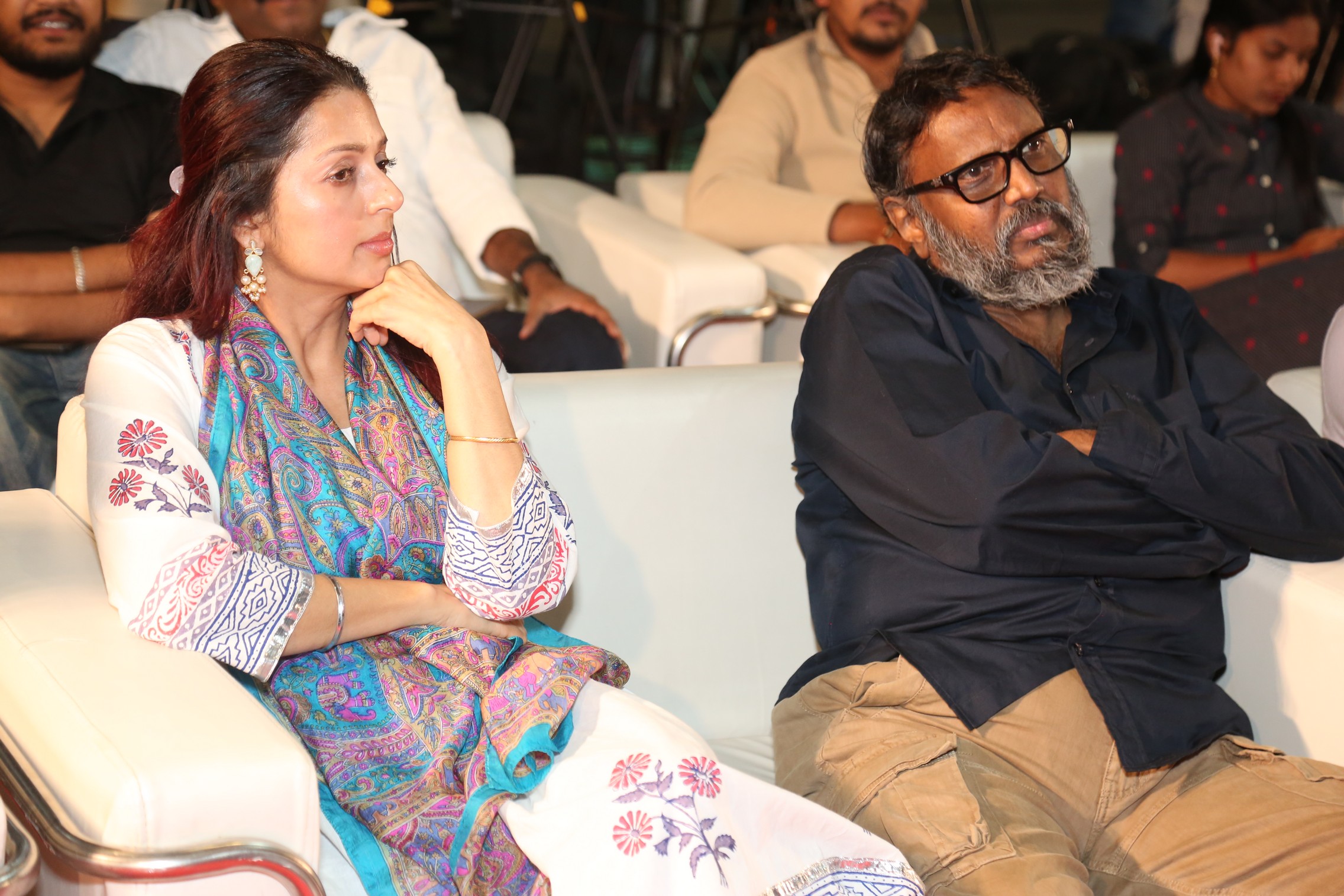 Bhumika Chawla seated with Gunasekhar