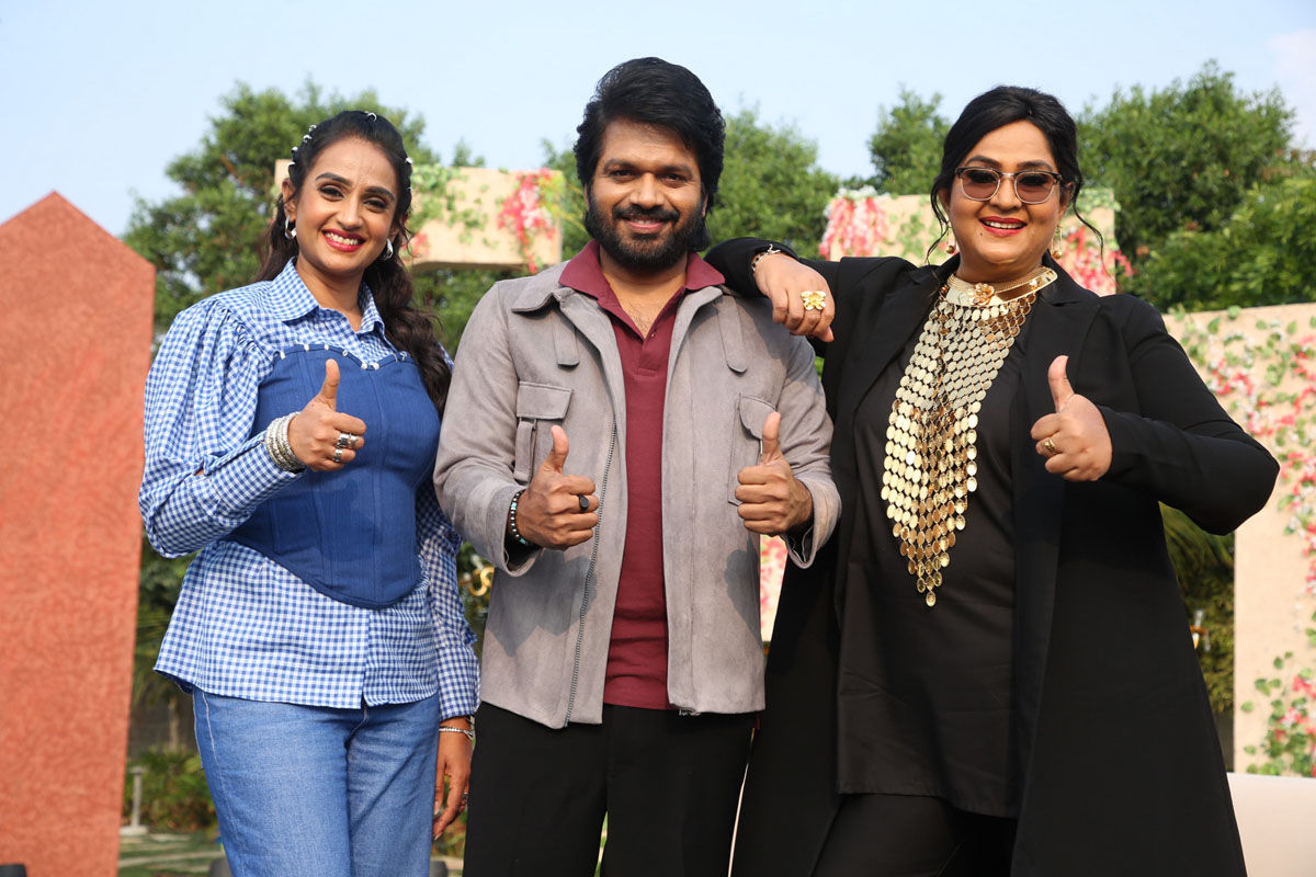 Event backdrop with show logo